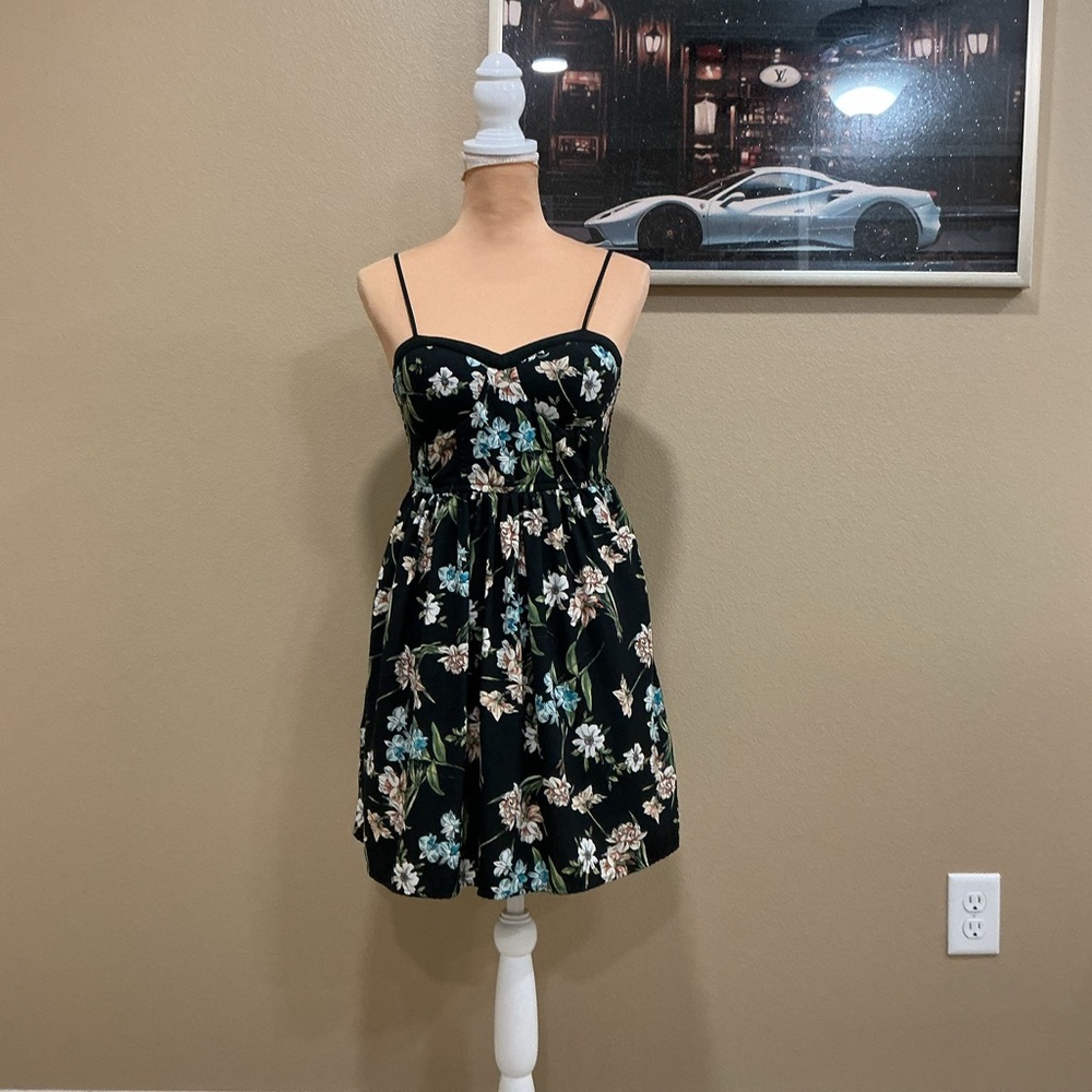Xhilaration Black Floral Mini Dress